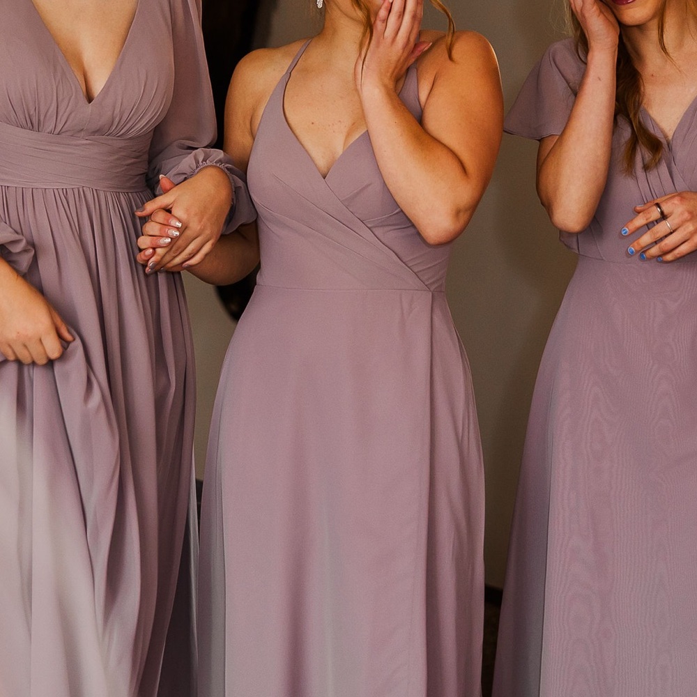 Azazie Purple Halter Sundress for Weddings